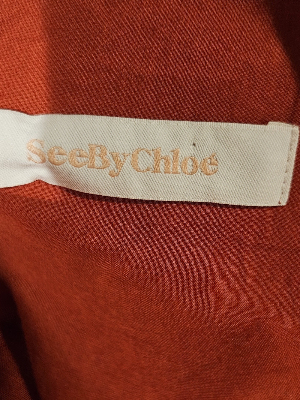 See By Chloé Rust Red Sleeveless Ruffle Dress - Picture 7 of 8